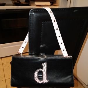little black and pink handbag